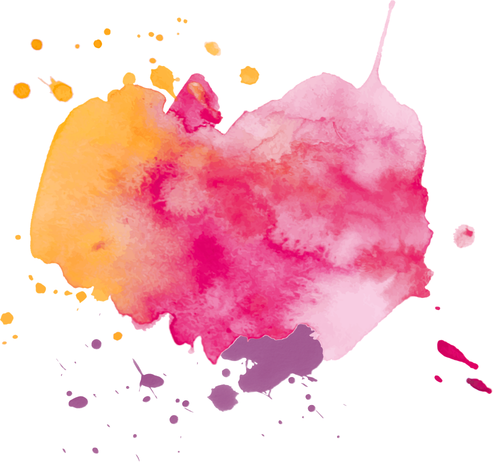 Aquarellklecks in Pink, Orange und Flieder
